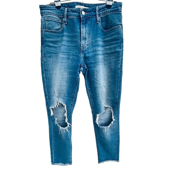 Levi's Premium 721 High Rise Skinny Distressed Jeans sz 29 Waterless Sustainable - Picture 11 of 14